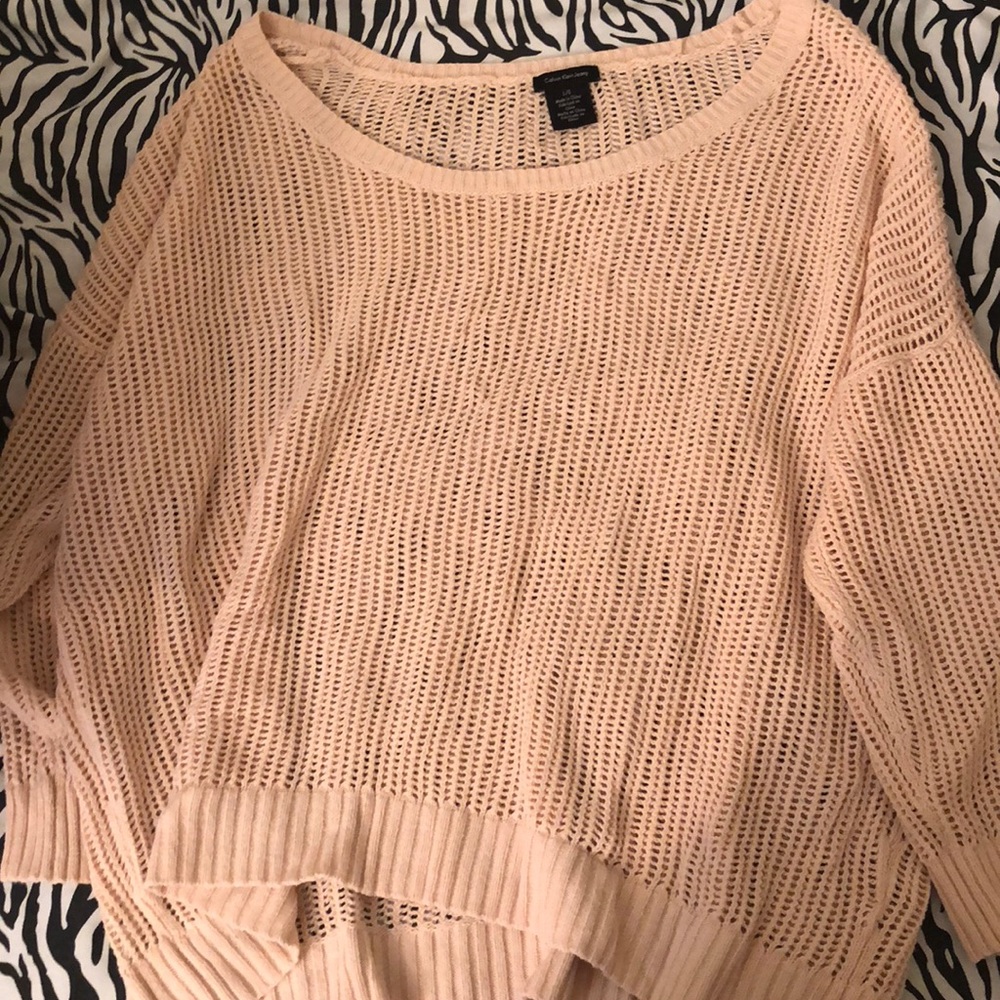 Calvin Klein knit/ sheer sweater.